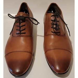 Aldo Men's Derby Oxford Brown Leather Cap Toe Dress Shoes Sz 13‎